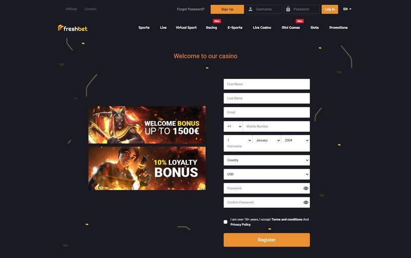 Freshbet Casino Spiltilbud